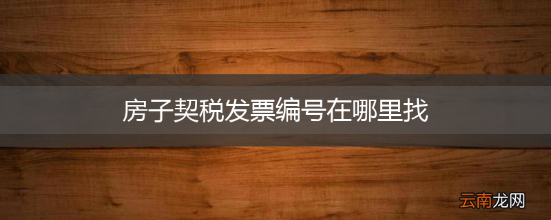 房子契税发票编号在哪里找