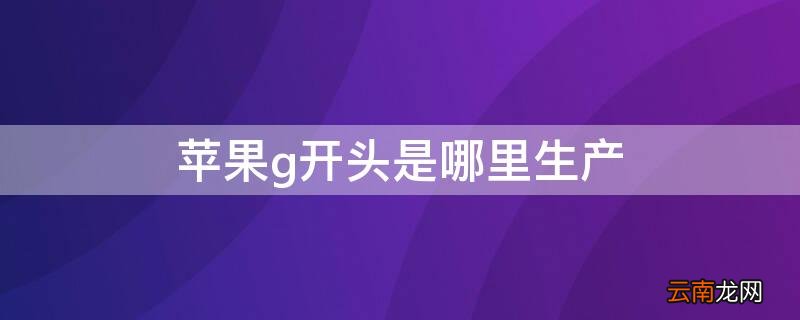 iPhoneg开头是哪里生产 g开头的iphone是哪里生产的