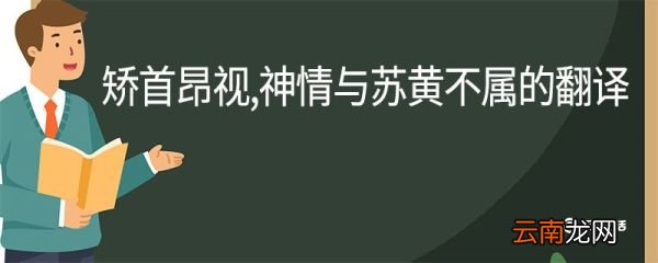矫首昂视神情与苏黄不属的翻译 矫首昂视神情与苏黄不属翻译