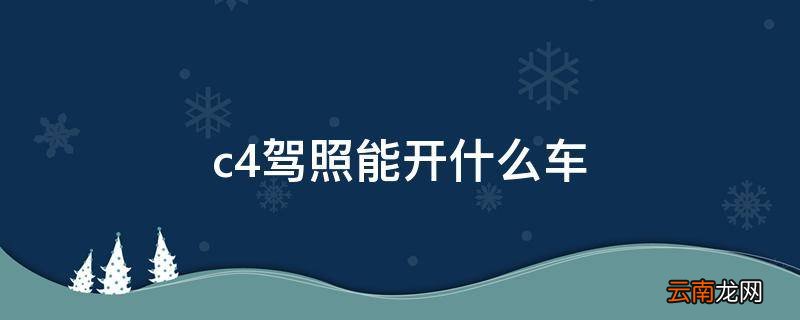 c4驾照能开什么车