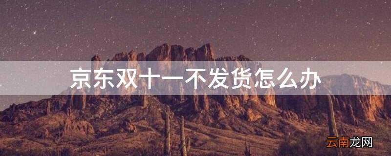 京东双十一不发货怎么办呢 京东双十一不发货怎么办