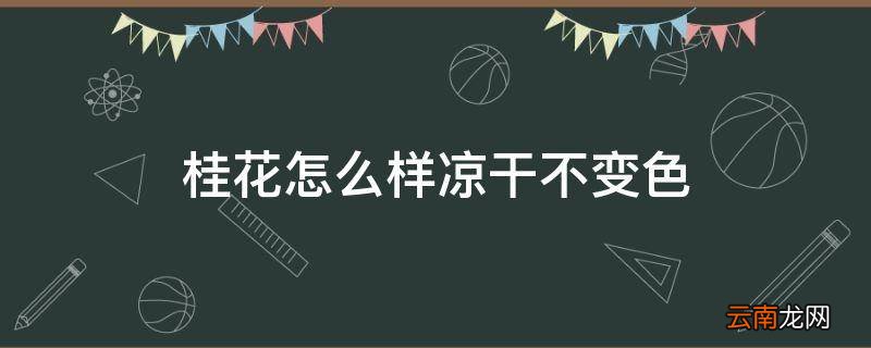 桂花怎么样凉干不变色