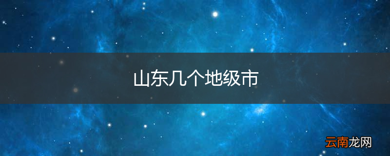 山东几个地级市