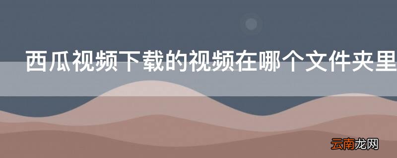西瓜视频下载的视频在哪个文件夹里面