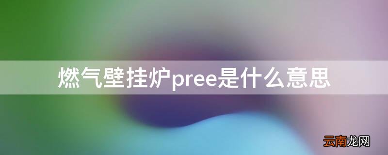 壁挂炉tme是什么意思 燃气壁挂炉pree是什么意思