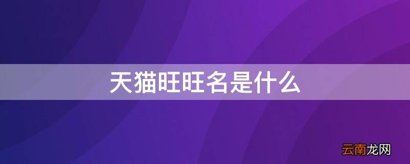 天猫旺旺名是什么意思 天猫旺旺名是什么