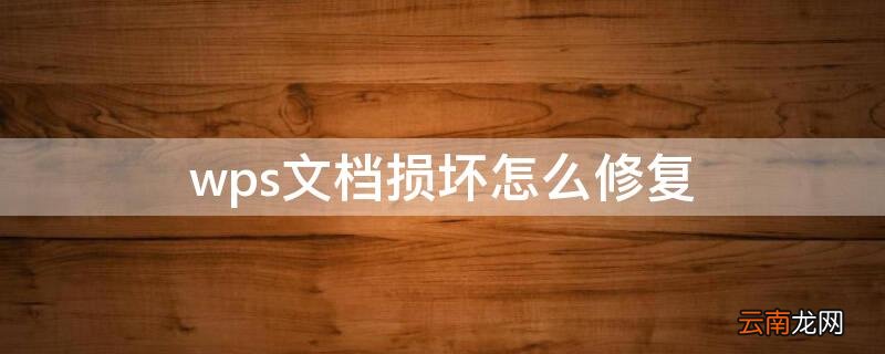 wps文档损坏怎么修复