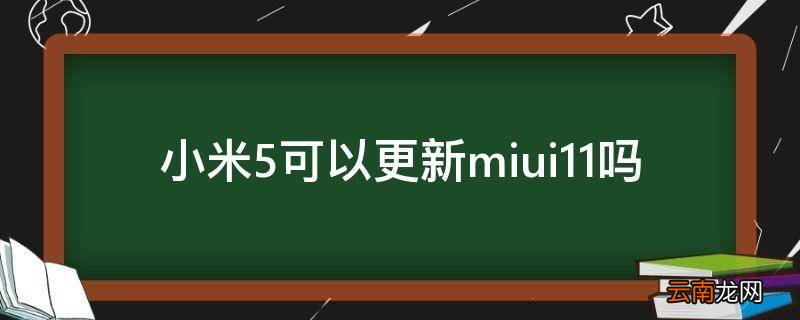 小米5可以更新miui11吗