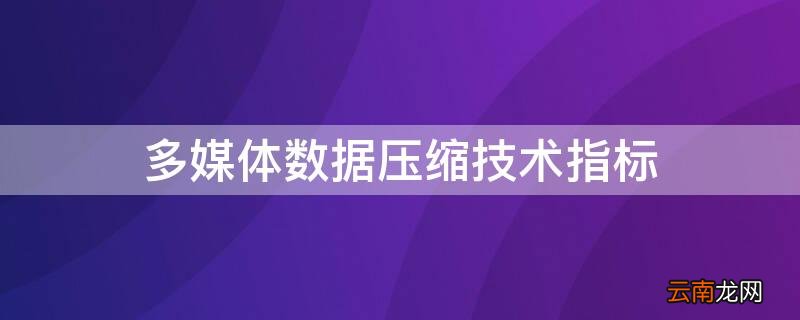 多媒体数据压缩技术指标 多媒体数据压缩标准