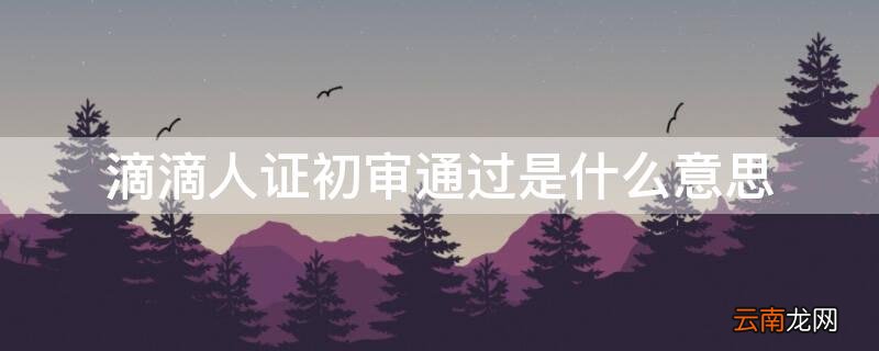 滴滴人证初审通过是什么意思 滴滴人证审核通过多久考试
