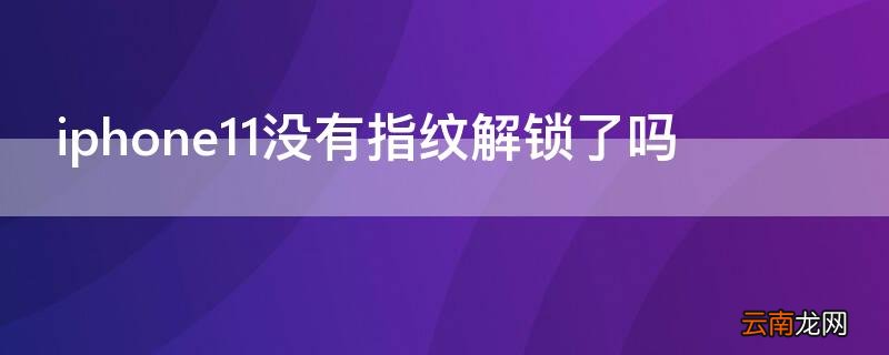 iPhone11为什么没有指纹解锁 iPhone11没有指纹解锁了吗