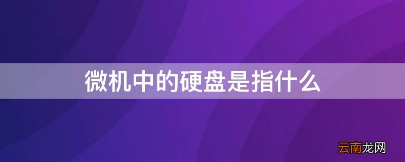 微机中的硬盘是指什么 微机中的硬盘是指什么的