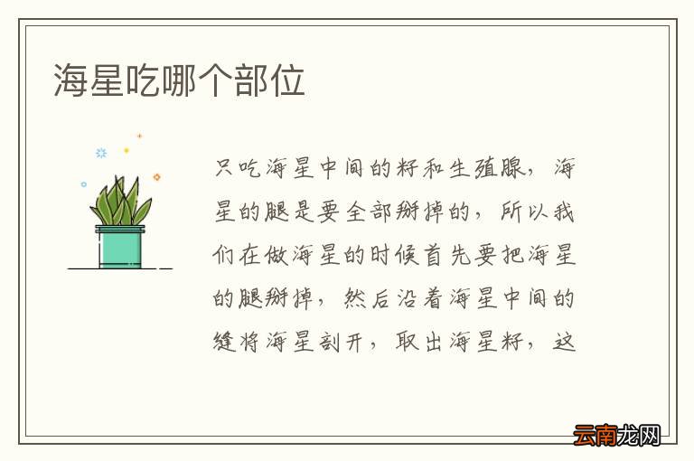 海星吃哪个部位