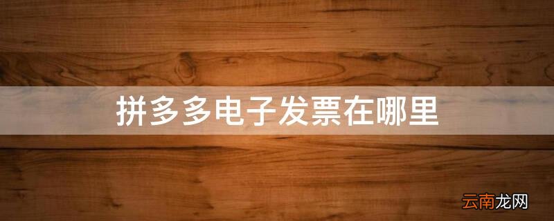拼多多电子发票在哪里 拼多多的电子发票在哪里查看