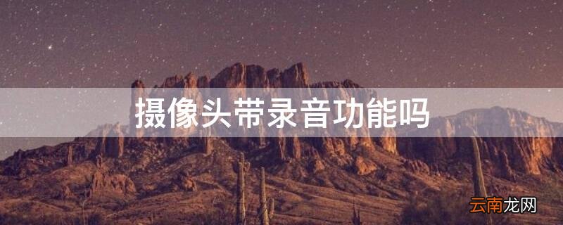 带录音功能的摄像头 摄像头带录音功能吗