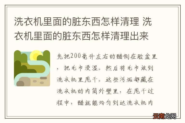 洗衣机里面的脏东西怎样清理 洗衣机里面的脏东西怎样清理出来