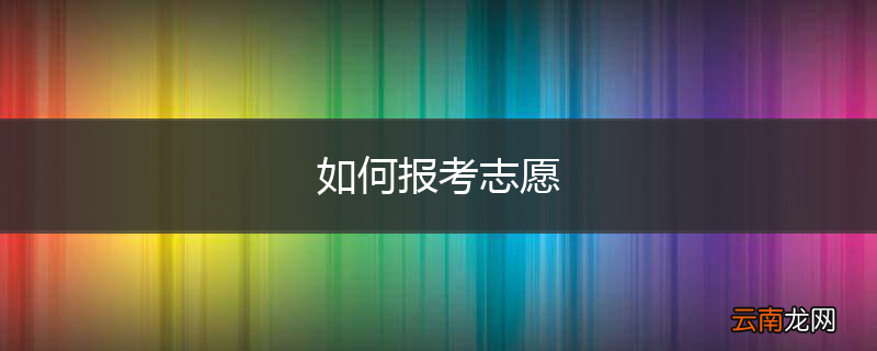 如何报考志愿