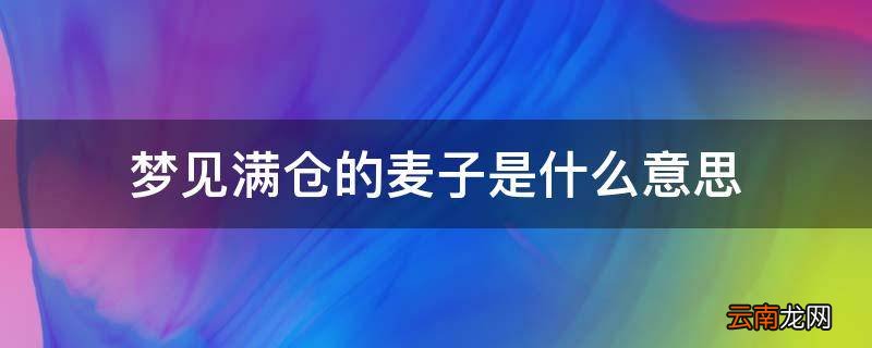 梦见满仓的麦子是什么意思