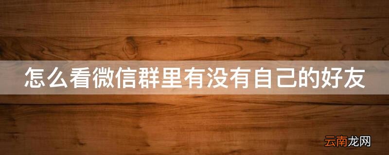 怎么看微信群里有没有自己的好友 一个微信群怎么看里面有没有自己的好友