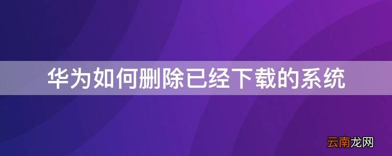 华为如何删除已经下载的系统软件 华为如何删除已经下载的系统