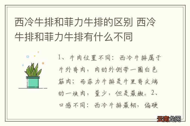 西冷牛排和菲力牛排的区别 西冷牛排和菲力牛排有什么不同