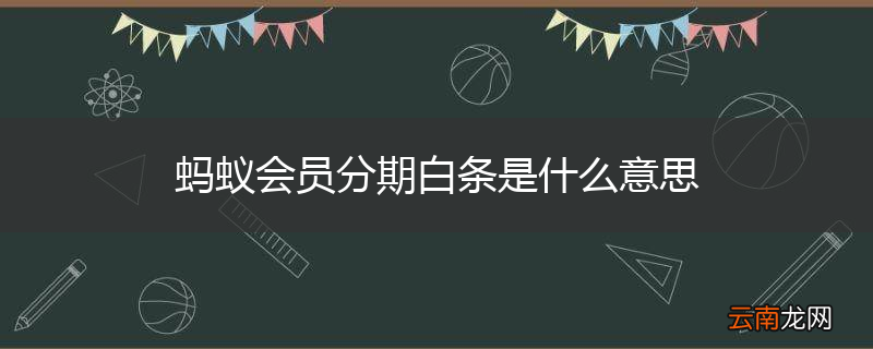蚂蚁会员分期白条是什么意思