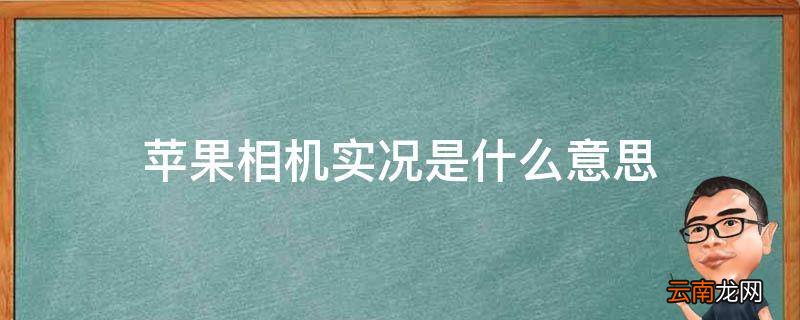 苹果相机实况是什么意思