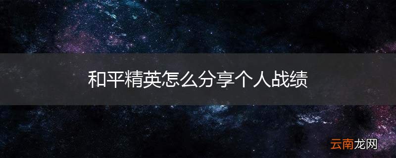 和平精英怎么分享个人战绩