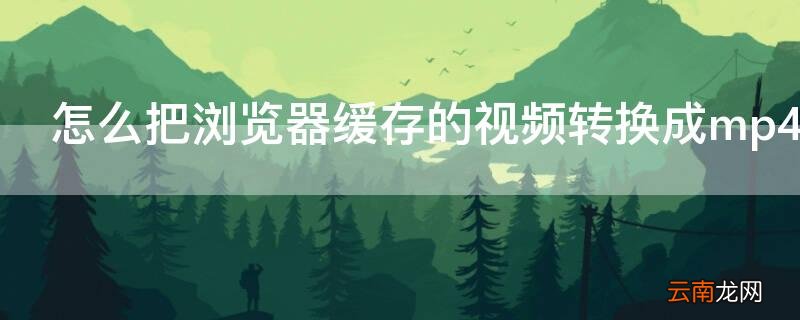 怎么把浏览器缓存的视频转换成mp4 怎么把缓存的视频转为mp4视频
