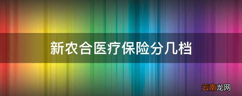 新农合医疗保险分几档