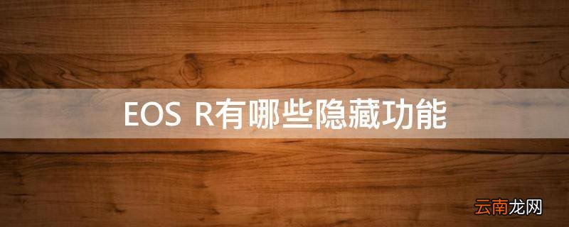 EOS R有哪些隐藏功能