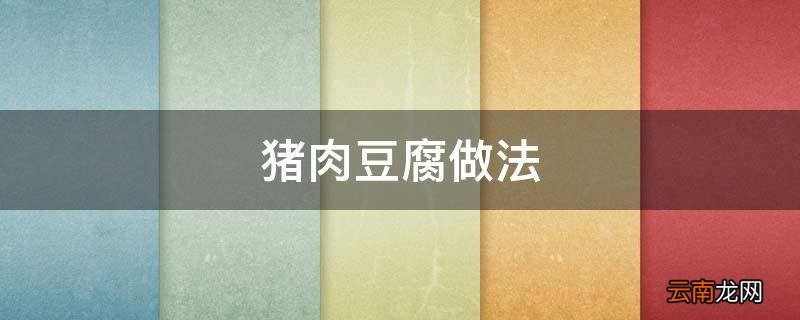 猪肉豆腐做法