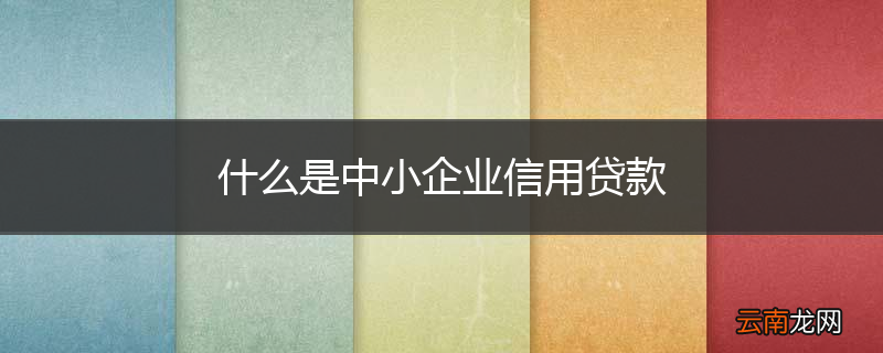 什么是中小企业信用贷款