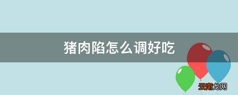 猪肉陷怎么调好吃
