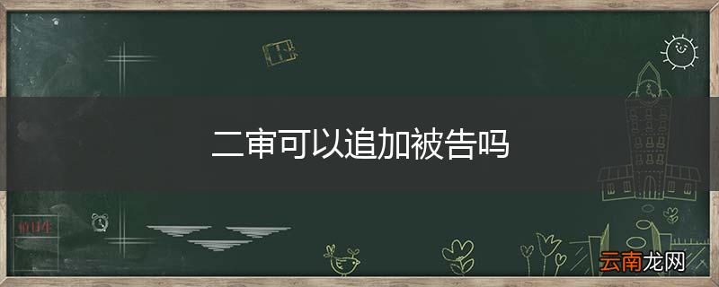 二审可以追加被告吗