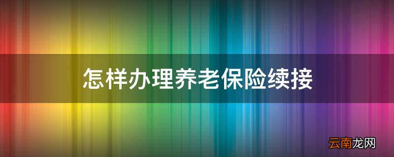 怎样办理养老保险续接