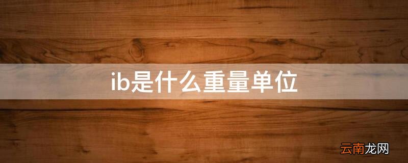 ib是什么重量单位