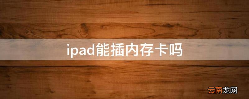 ipad能插内存卡吗
