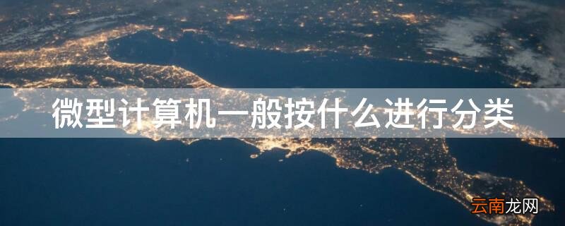 微型计算机一般按什么进行分类计算 微型计算机一般按什么进行分类