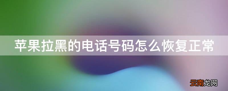 iPhone拉黑的电话号码怎么恢复正常 iphone电话号码拉黑了怎么恢复