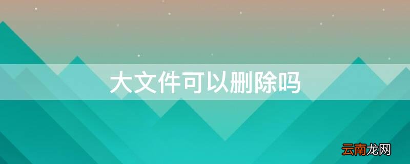 大文件可以删除吗 wadl的大文件可以删除吗