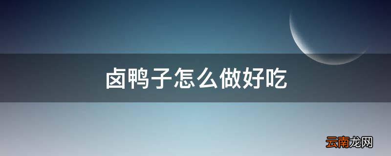 卤鸭子怎么做好吃