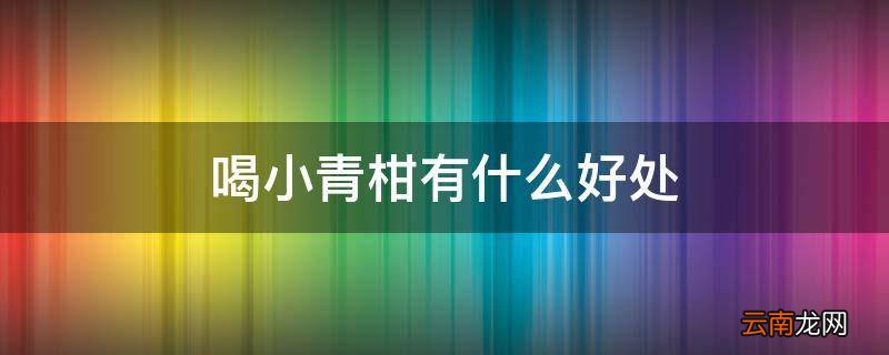 喝小青柑有什么好处