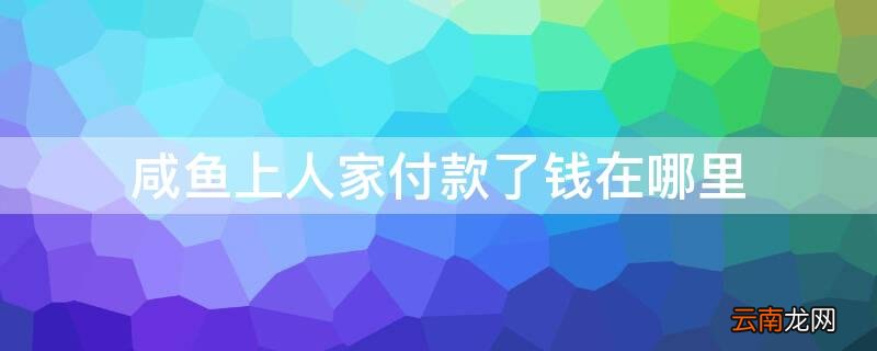 闲鱼买家付的钱在哪里 咸鱼上人家付款了钱在哪里