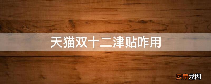 天猫双十二津贴咋用