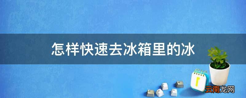 怎样快速去冰箱里的冰