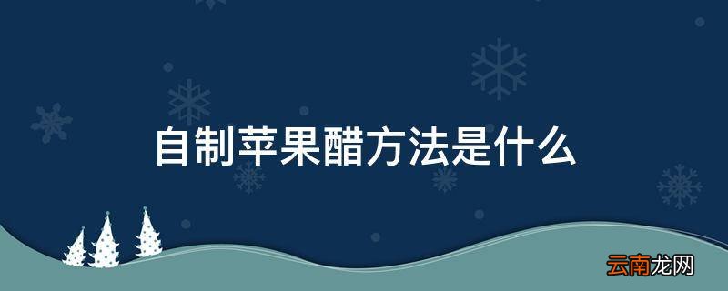 自制苹果醋方法是什么