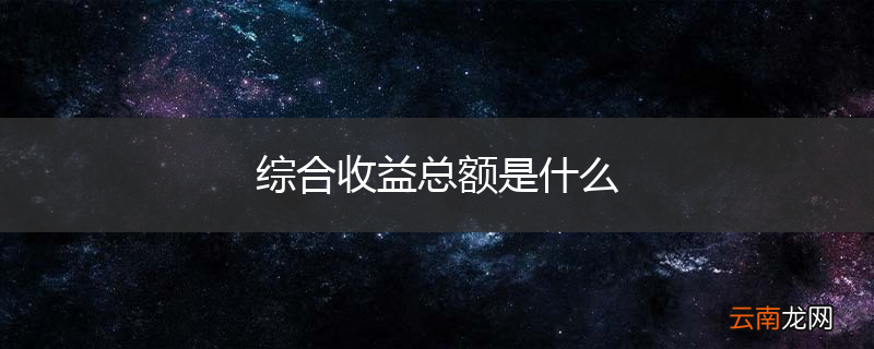 综合收益总额是什么