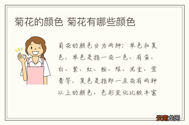 菊花的颜色 菊花有哪些颜色