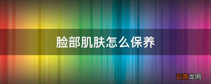 脸部肌肤怎么保养